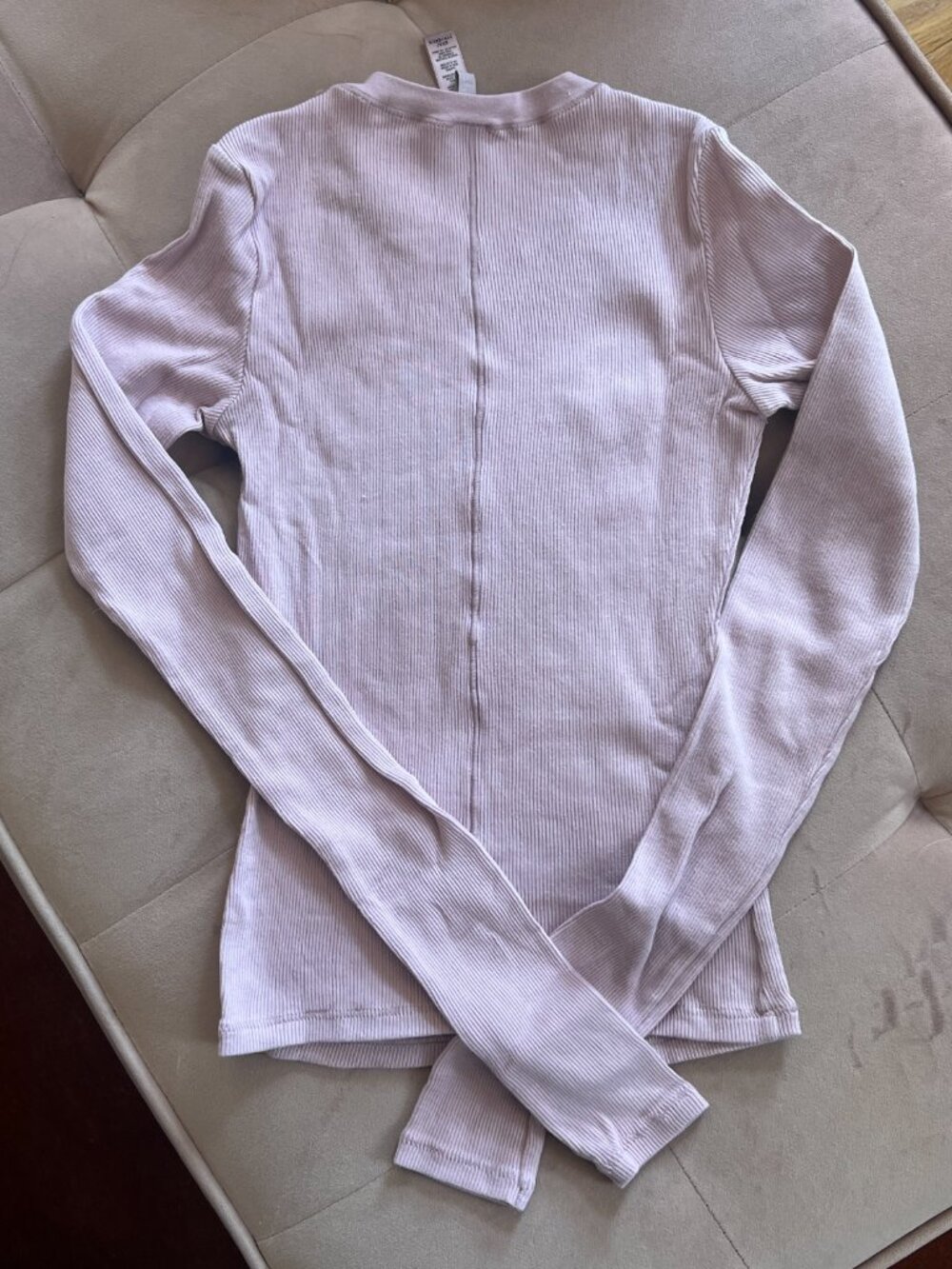 Skims cotton rib long sleeve shirt dusk xxs - Picture 4 of 4